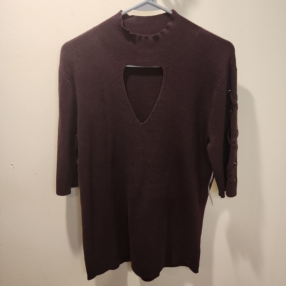 BOLD elements women's brown Short Sleeves sweater top NWT size XL - Picture 9 of 11